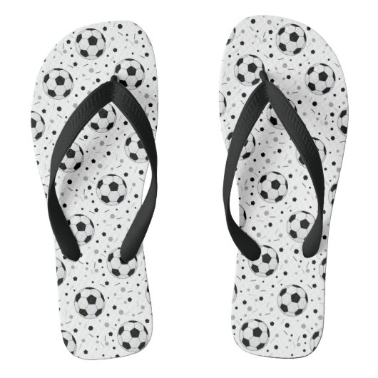 Football balletpatroon teenslippers (Voetbed)