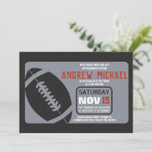 FOOTBALL Bar Mitswa Uitnodiging (Staand voorkant)