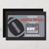 FOOTBALL Bar Mitswa Uitnodiging (Voorkant / Achterkant)