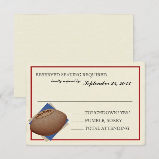  Football Bar Mitzvah Reageer RSVP Kaartje (Voorkant / Achterkant)