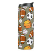 Football Baseball Sport Patroon Thermosbeker (Gedraaid links)