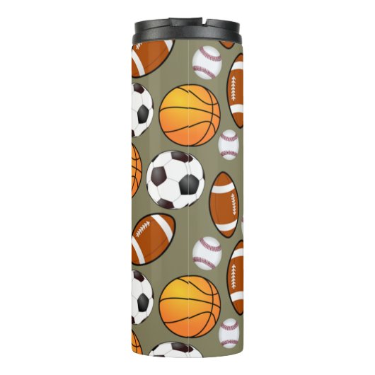 Football Baseball Sport Patroon Thermosbeker (Achterkant)