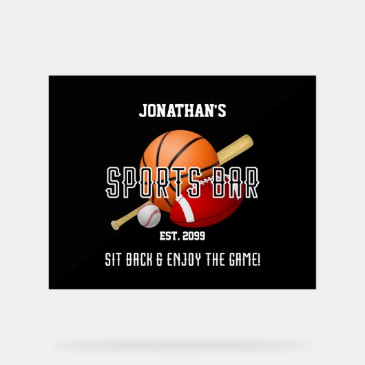Football Basketbal Sportbar Acryl Bord (Voorkant)