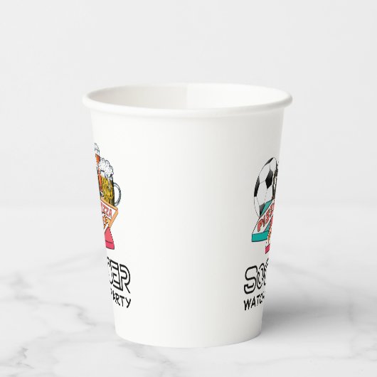 Football Beer Pizza SOCCER WATCH PARTIJ Papieren Bekers (Links)