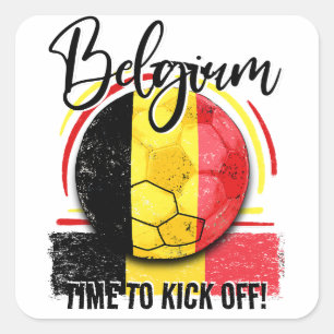 Football België Vlag, Belgisch Vierkante Sticker