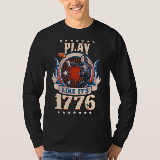 Football Benjamin Franklin 4 juli Mannen T-shirt (Voorkant)