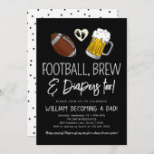 Football & Bier Baby shower Uitnodiging Chalkboard (Voorkant / Achterkant)