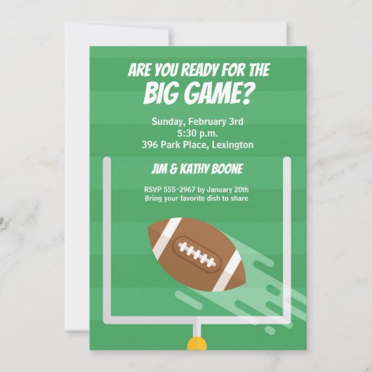 Football Big Game Watch Party Uitnodigingen (Voorkant)
