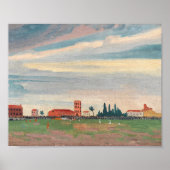 Football bij Collioure | James Dickson Innes Poster (Voorkant)