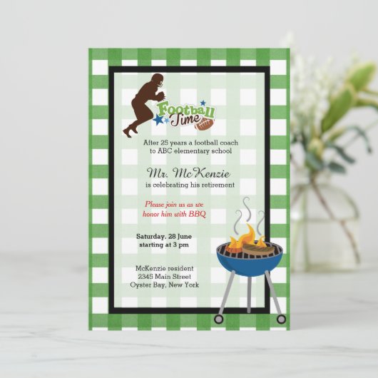 Football bij pensionering kaart (Staand voorkant)