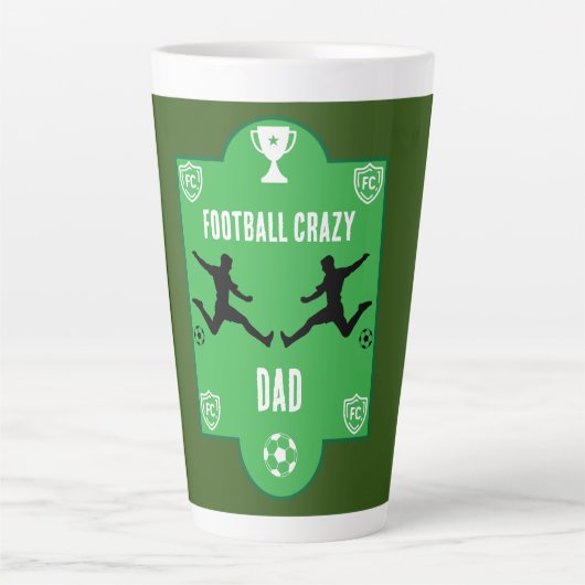 Football Birthday Banner Latte Mok (Voorkant)