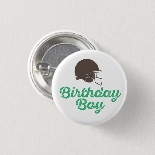 Football Birthday Boy Button (Voorkant /achterkant)