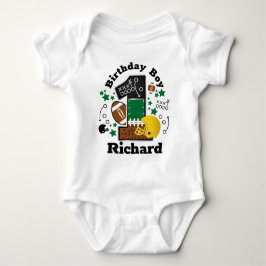 Football Birthday Boy sport First Birthday Romper