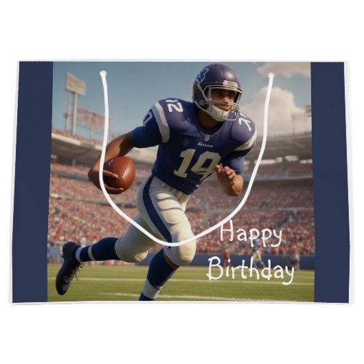 Football Birthday Groot Cadeauzakje (Voorkant)