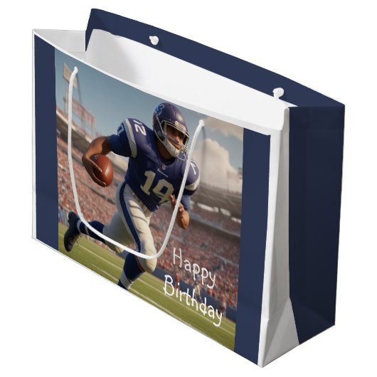 Football Birthday Groot Cadeauzakje (Voorkant Gekanteld)