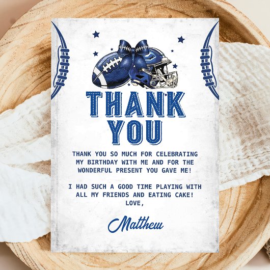 Football Birthday Hartelijk dank Bedankkaart