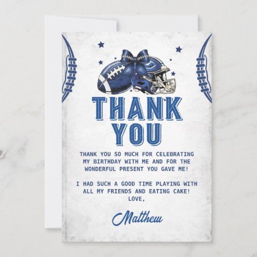 Football Birthday Hartelijk dank Bedankkaart (Voorkant)