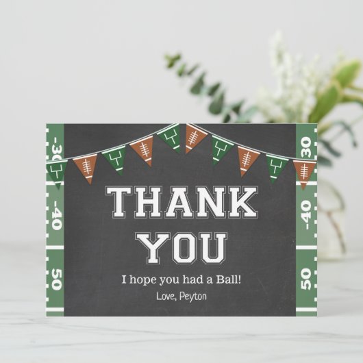 Football Birthday Hartelijk dank Kaart (Staand voorkant)
