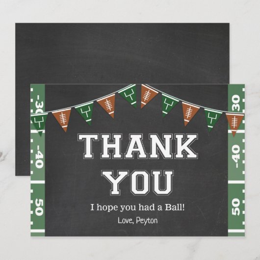 Football Birthday Hartelijk dank Kaart (Voorkant / Achterkant)