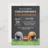Football Birthday Invitation Birthday Party Oranje Kaart (Voorkant)