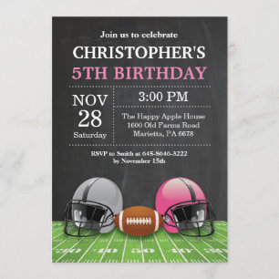 Football Birthday Invitation Birthday Party Pink Kaart