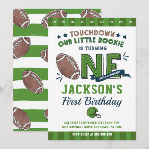 Football Birthday Invitation Football 1st Birthday Kaart