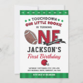 Football Birthday Invitation Football 1st Birthday Kaart (Voorkant)