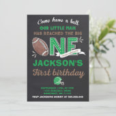 Football Birthday Invitation Football 1st Birthday Kaart (Staand voorkant)