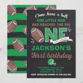 Football Birthday Invitation Football 1st Birthday Kaart (Voorkant / Achterkant)