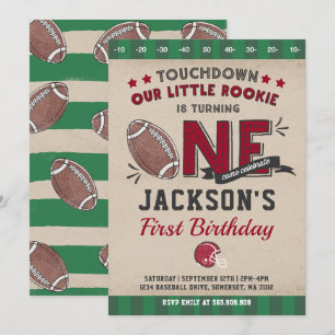 Football Birthday Invitation Football 1st Birthday Kaart