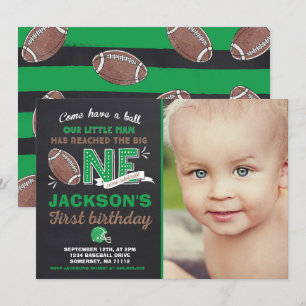 Football Birthday Invitation Football 1st Birthday Kaart