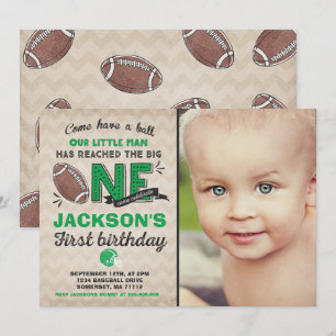 Football Birthday Invitation Football 1st Birthday Kaart