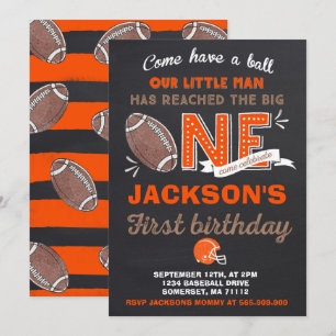Football Birthday Invitation Football 1st Birthday Kaart