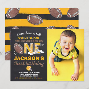 Football Birthday Invitation Football 1st Birthday Kaart