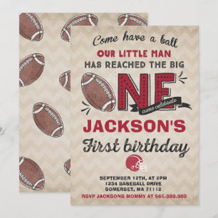 Football Birthday Invitation Football 1st Birthday Kaart