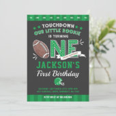 Football Birthday Invitation Football 1st Birthday Kaart (Staand voorkant)