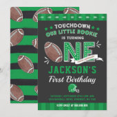 Football Birthday Invitation Football 1st Birthday Kaart (Voorkant / Achterkant)