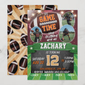 Football Birthday Invitation with photos Kaart (Voorkant / Achterkant)