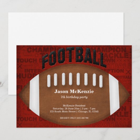 Football Birthday Kaart (Voorkant / Achterkant)