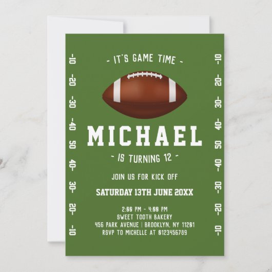 Football Birthday Kaart (Voorkant)