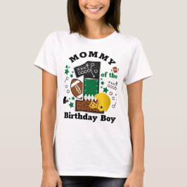 Football Birthday mammie van de eerste verjaardag T-shirt
