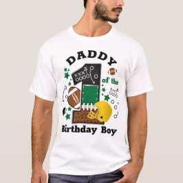 Football Birthday papa van de eerste verjaardag T-shirt