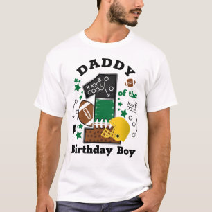Football Birthday papa van de eerste verjaardag T-shirt