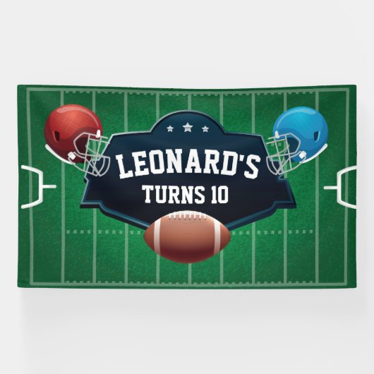 Football birthday party backdrop spandoek (Horizontaal)