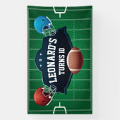 Football birthday party backdrop spandoek (Verticaal)