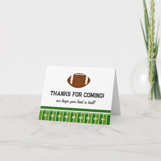 Football Birthday Party Bedankkaart (Voorkant)