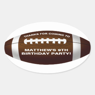 Football Birthday Party Favor Sticker