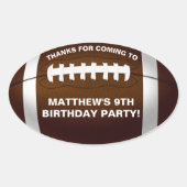 Football Birthday Party Favor Sticker (Voorkant)
