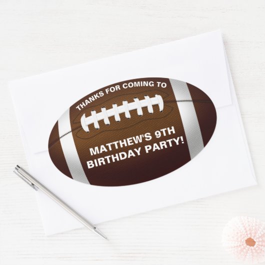 Football Birthday Party Favor Sticker (Envelop)