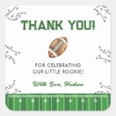 Football Birthday Party First Year Down Vierkante Sticker (Voorkant)